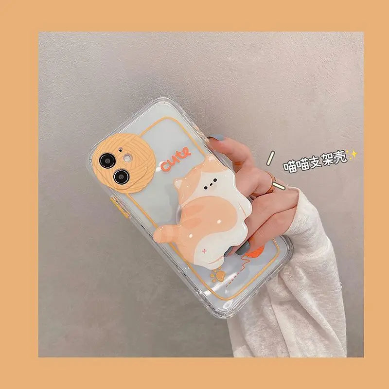 Cat Stand Transparent Phone Case - iPhone 13 Pro Max / 13
