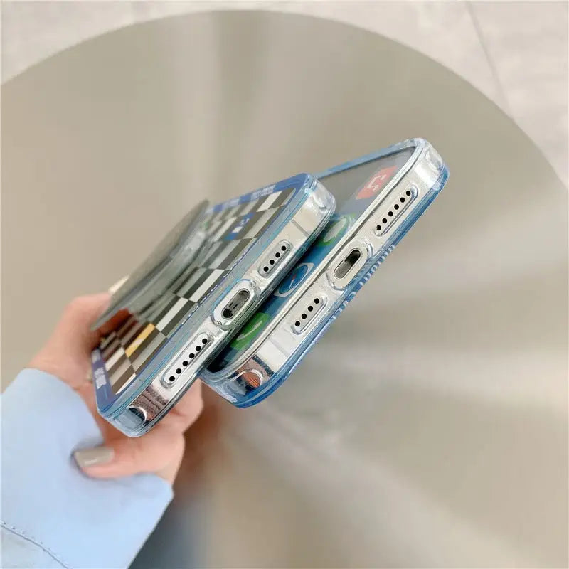 Checkerboard With Black Heart Holder iPhone Case BP288 -