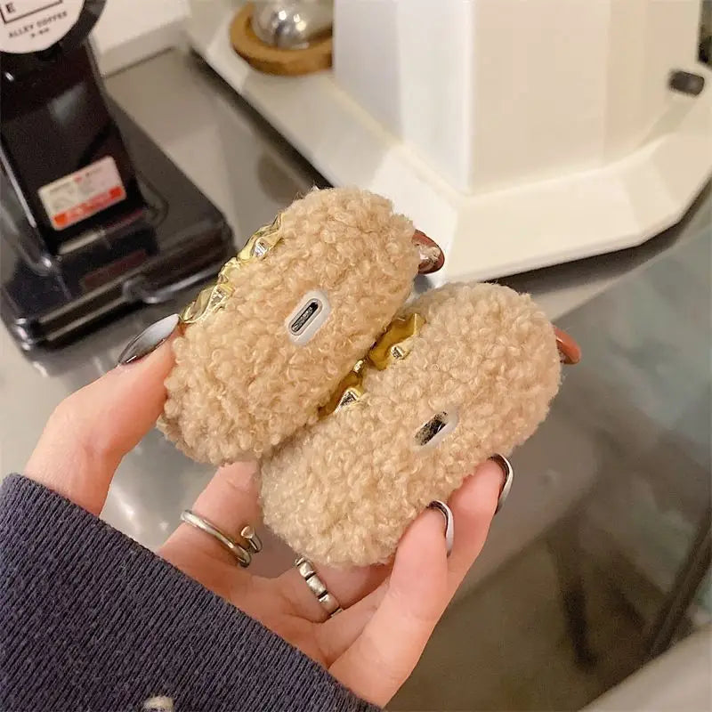 Chenille Gold Bow AirPods Earphone Case Skin-3