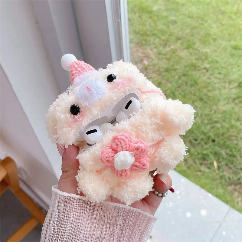 Chenille Long Ear Rabbit AirPods Earphone Case Skin-2