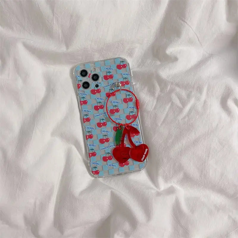 Cherries Printing Grid iPhone Case BP302 - iphone case