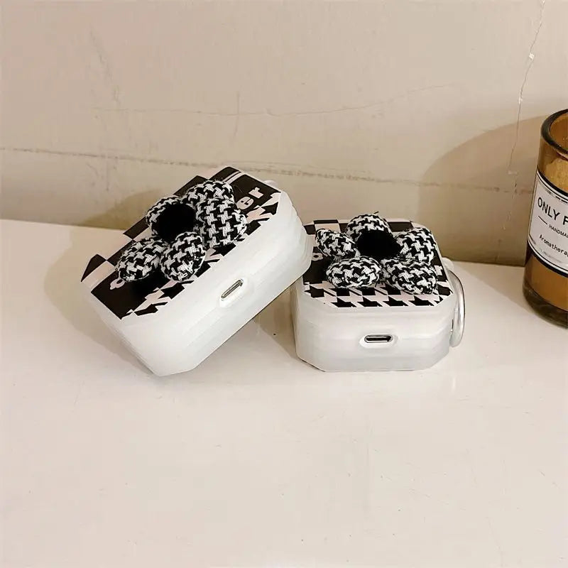 Chessboard Flower AirPods Earphone Case Skin-3