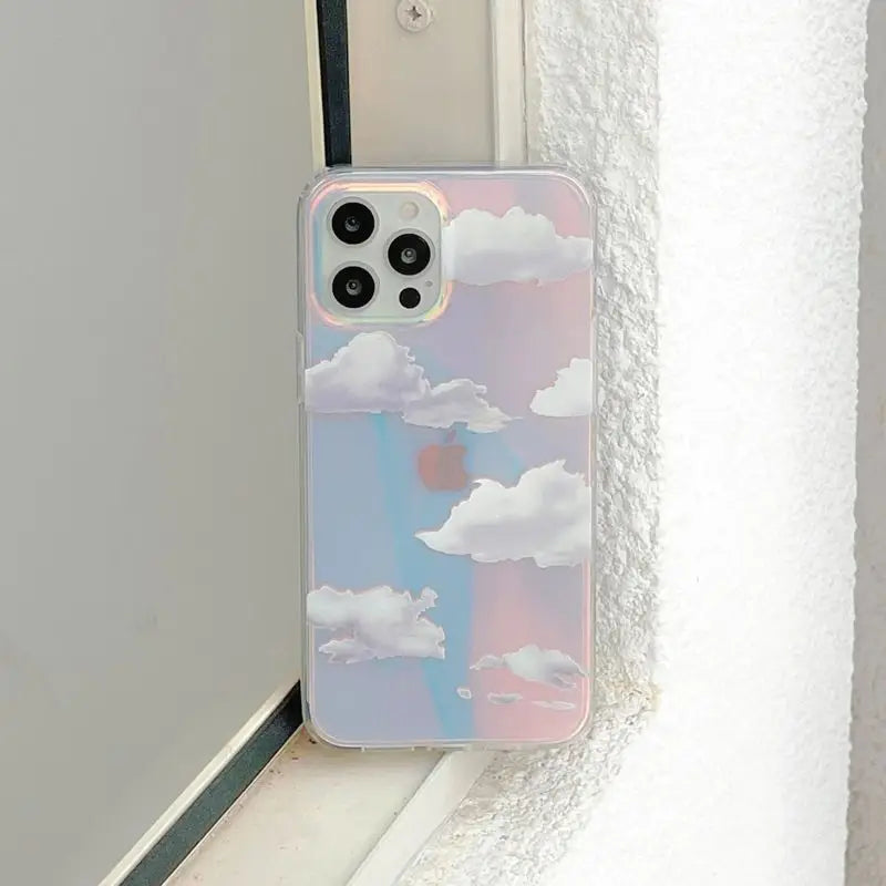 Cloud Holographic Transparent Phone Case iPhone Wonderland Case