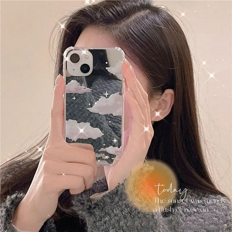 Cloud Mirrored Phone Case - iPhone 13 Pro Max / 13 Pro / 13 / 13 mini / 12 Pro Max / 12 Pro / 12 / 12 mini / 11 Pro Max / 11 Pro / 11 / SE / XS Max / XS / XR / X / SE 2 / 8 / 8 Plus / 7 / 7 Plus-14