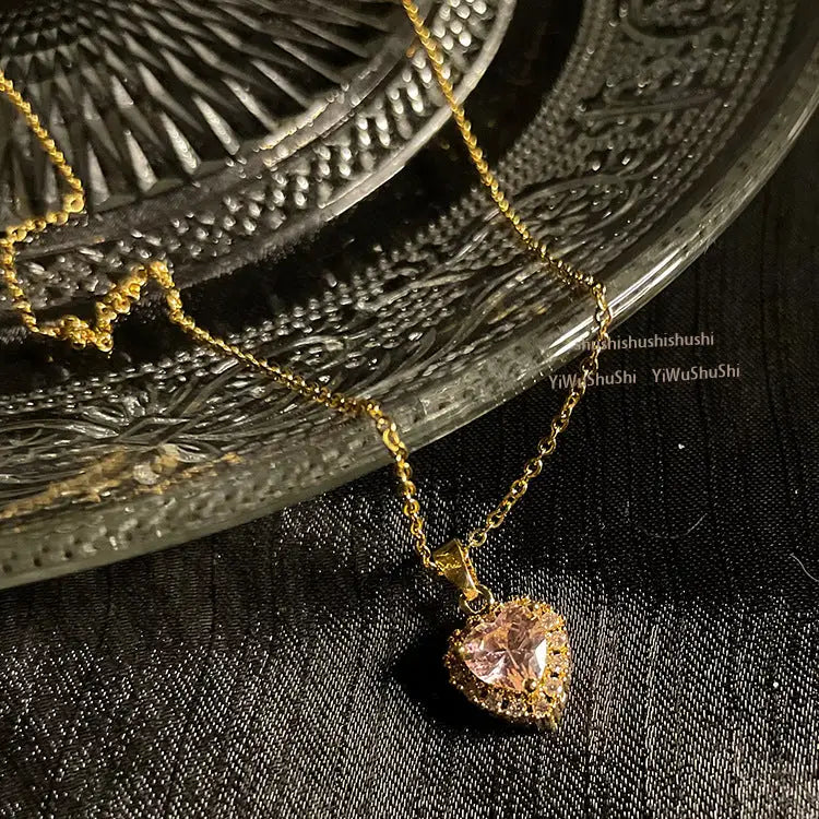 Cupid Necklace LIN29 - Pink heart