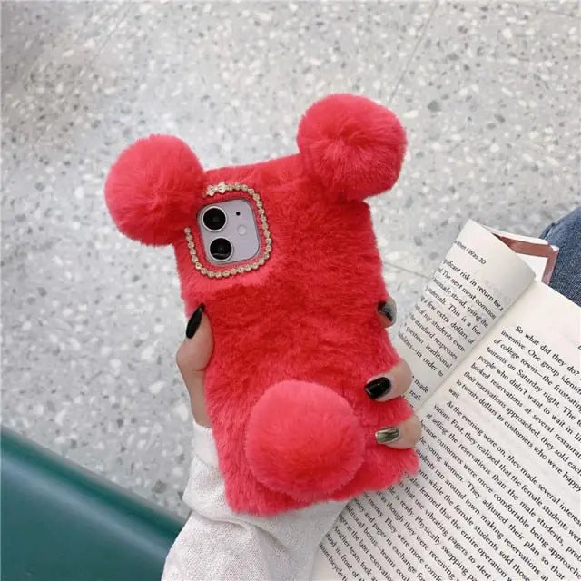 Cute Plush Furry Phone Case For Samsung Galaxy W004 - For