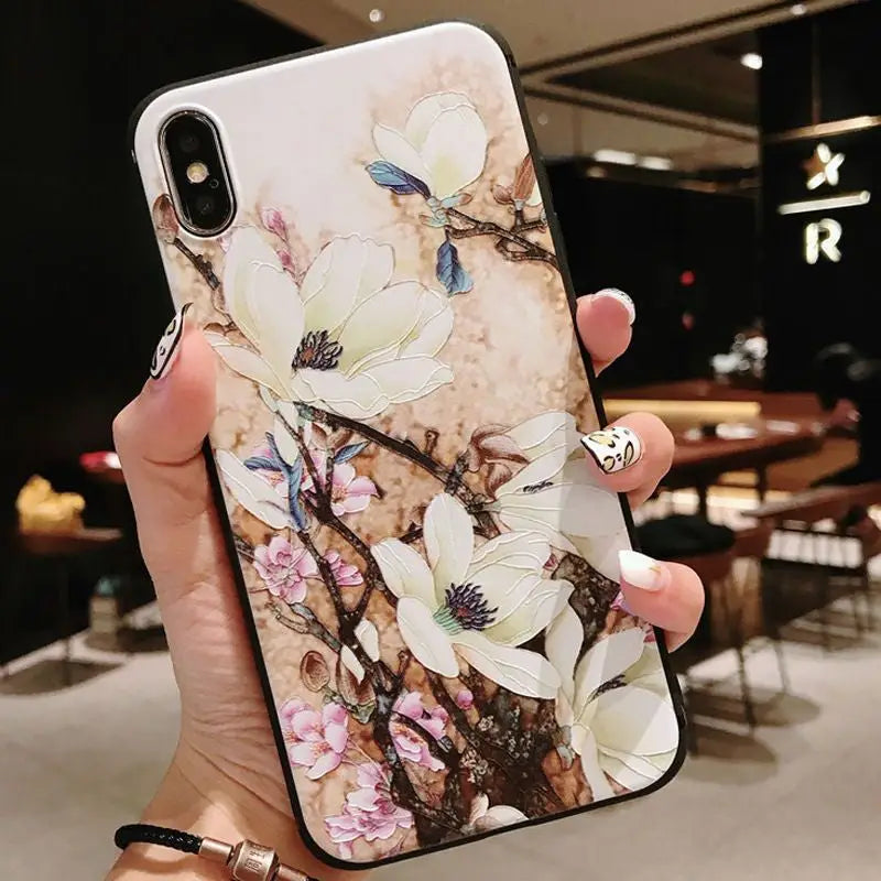 Floral Print Phone Case - iPhone 6 / iPhone 6s / iPhone 6 Plus / iPhone 6s Plus / iPhone 7 / iPhone 7 Plus / iPhone 8 / iPhone 8 Plus / iPhone X / iPhone XS / iPhone XS Max / iPhone XR-36