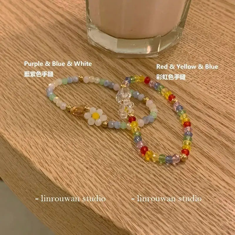 Flower Faux Crystal Bracelet Wd149 - Arm Fashion Accessories