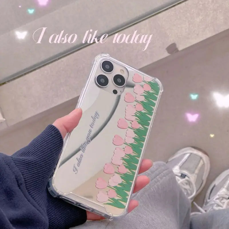 Flower Mirrored Phone Case - iPhone 7 / 8 / SE / 7 Plus / 8