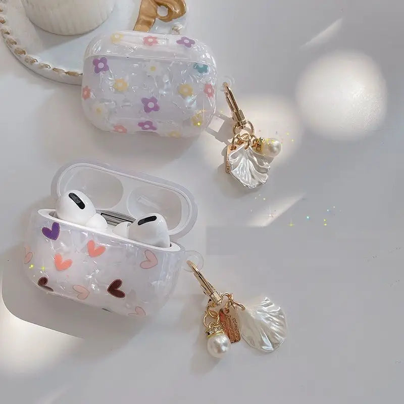 Flower Shell Airpods Earphone Case Skin Fz151 - Mobile Cases