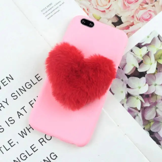 Furry Love Hearts Lenovo Phone Case BC163 - for Lenovo K6 /