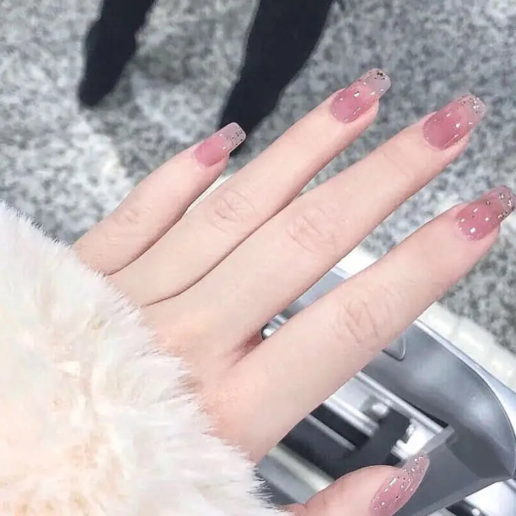 Glitter Faux Nail Tips - B3 / Glue - Nail Art