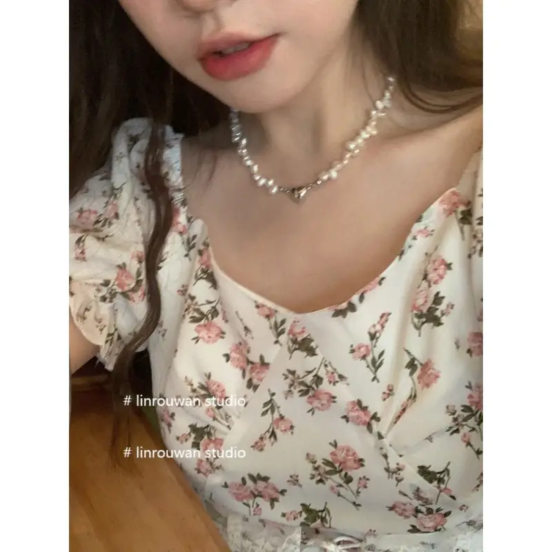 Heart Pendant Faux Pearl Necklace Wd144 - Faux Pearl & Love