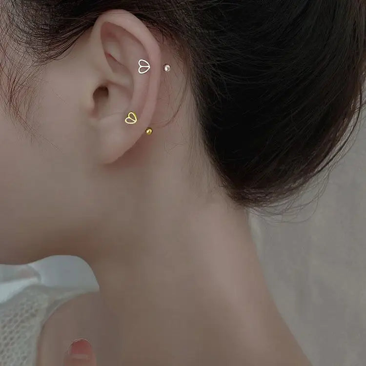 Heart Sterling Silver Through & Through Earring CG112 -