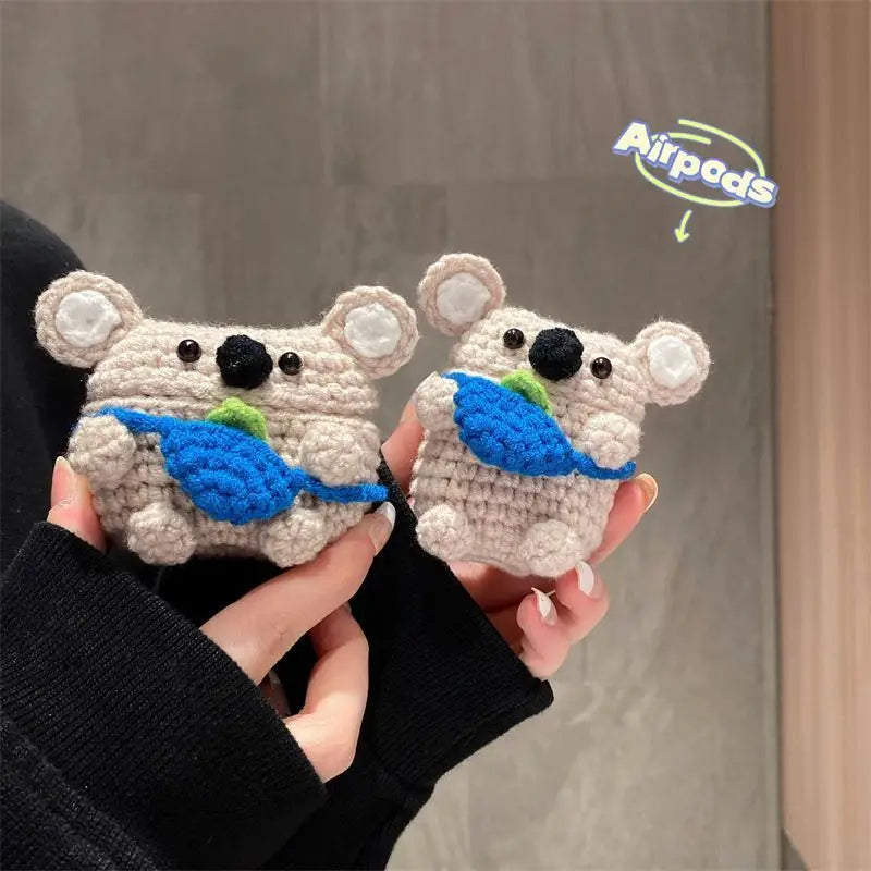 Knit Tree Bear Airpods Earphone Case Skin Fz162 - Mobile