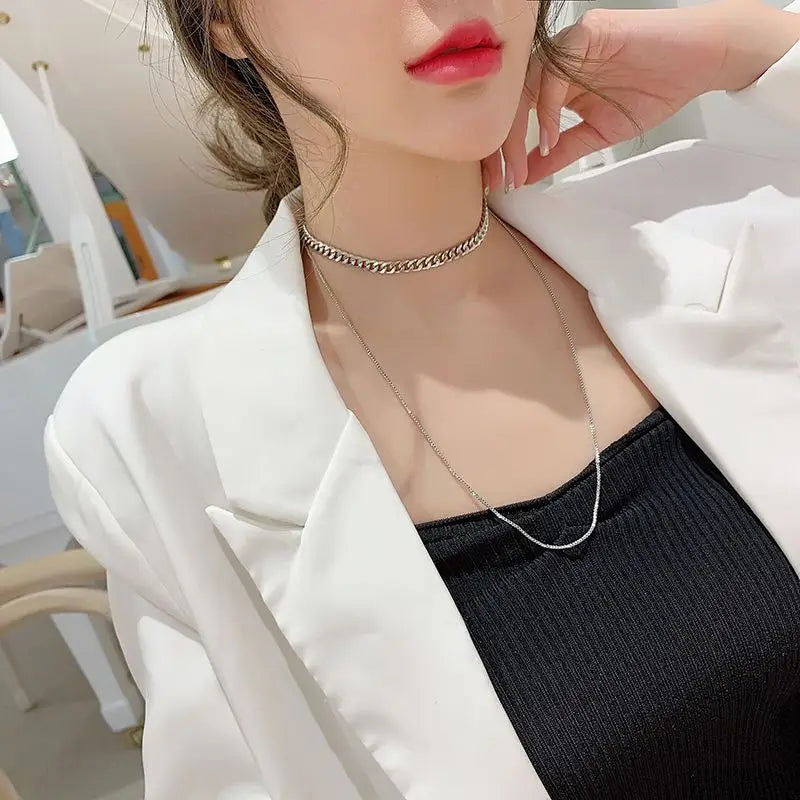 Layered Chain Necklace - Neck Fashion Accessories