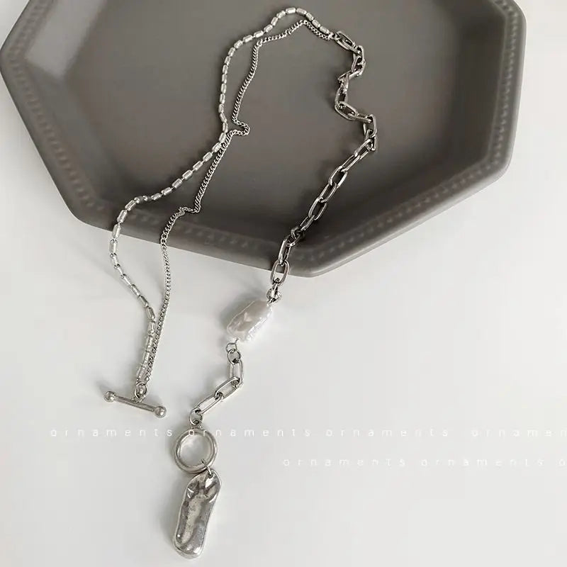 Layered Necklace Wd22 - Silver / One Size - Neck Fashion
