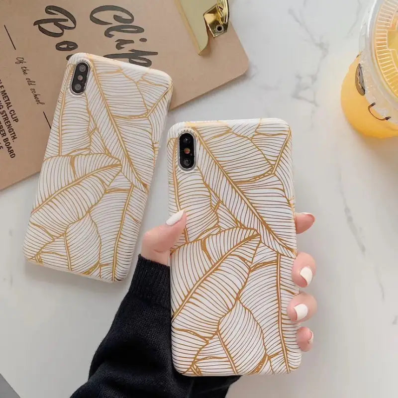 Leaf Print Mobile Case - iPhone XS Max / XS / XR / X / 8 / 8 Plus / 7 / 7 Plus / 6s / 6s Plus-5