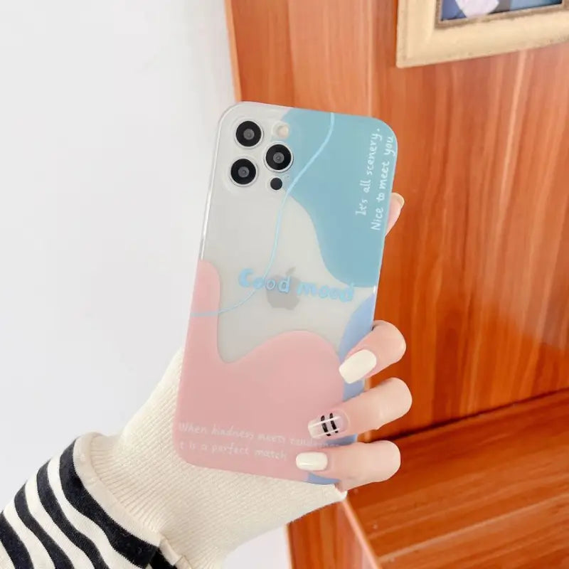 Lettering Color Block Phone Case - iPhone 12 Pro Max / 12