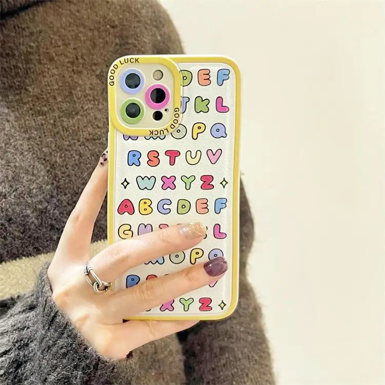 Lettering Phone Case - iPhone 13 Pro Max / 13 Pro / 13 / 13 mini / 12 Pro Max / 12 Pro / 12 / 12 mini / 11 Pro Max / 11 Pro / 11 / SE / XS Max / XS / XR / X / SE 2 / 8 / 8 Plus / 7 / 7 Plus-15