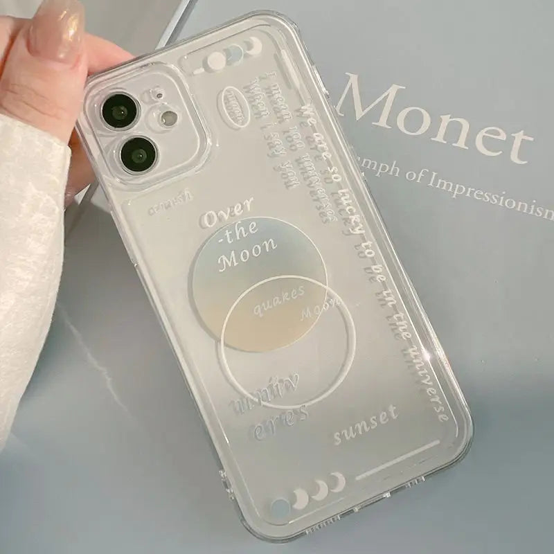 Lettering Transparent Phone Case - iPhone 12 Pro Max / 12 Pro / 12 / 12 mini / 11 Pro Max / 11 Pro / 11 / SE / XS Max / XS / XR / X / SE 2 / 8 / 8 Plus / 7 / 7 Plus-24