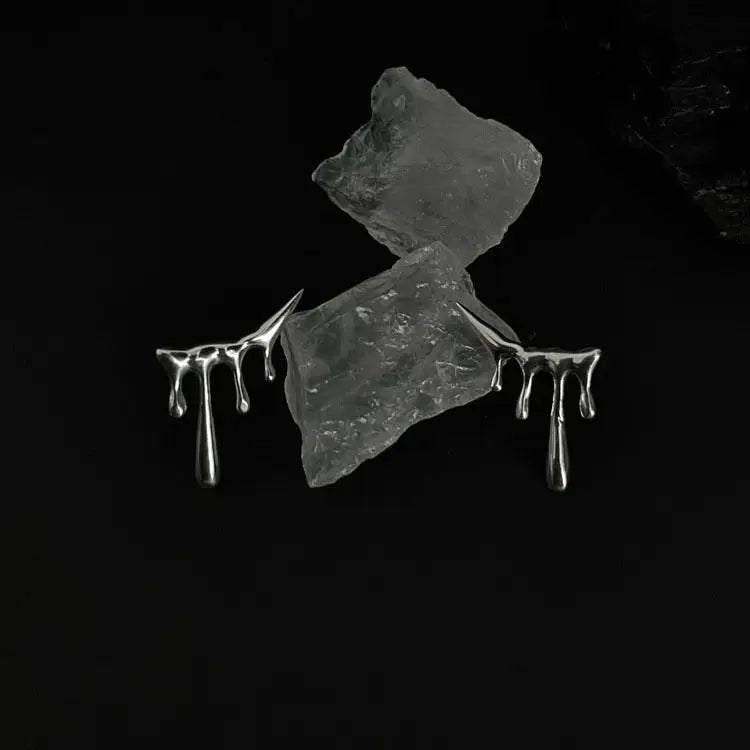 Melting Sterling Silver Earring CG111 - Silver / One Size -