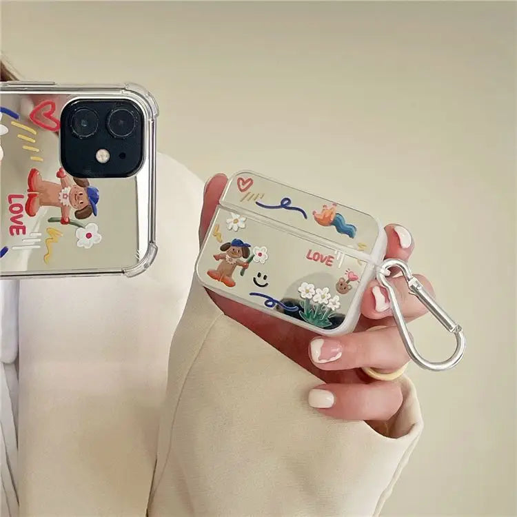 Mirrored Bear AirPods Case Cover-2