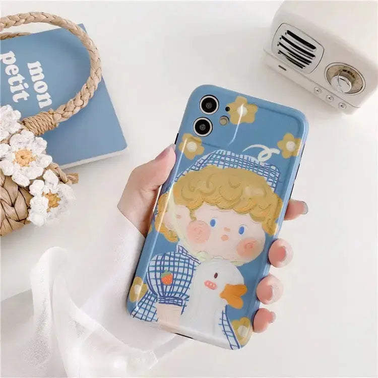 Oil Painting Girl With Duck iPhone Case BP116 - iphone case
