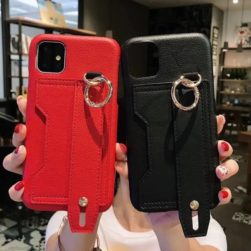 Plain Mobile Case with Strap - iPhone 6 / 6s / 6 Plus / 6s Plus / 7 / 7 Plus / 8 / 8 Plus / X / XS / XS Max / XR / 11 / 11 Pro / 11 Pro Max-1