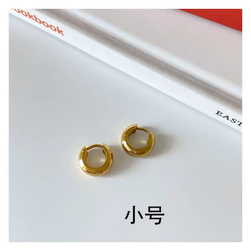 Polished Alloy Hoop Earring E830 - Fancy Earrings