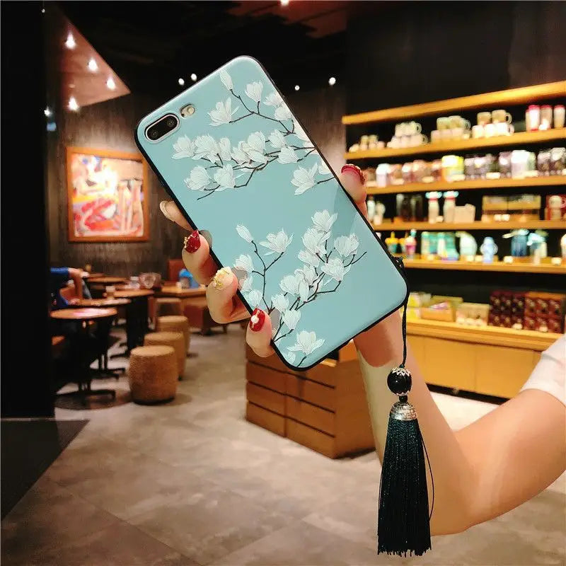 Printed Mobile Case with Tassel - Huawei / Honor / Samsung-2