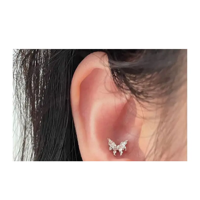 Rhinestone Heart Stud Earring E868 - Fancy Earrings