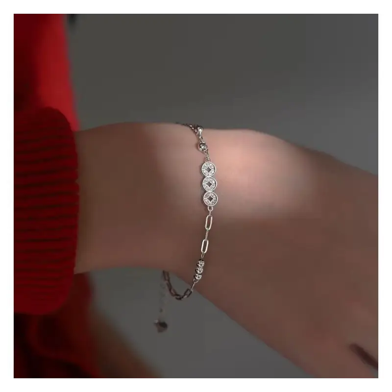 Rhinestone Star Bracelet E839 - Silver / One Size - Arm