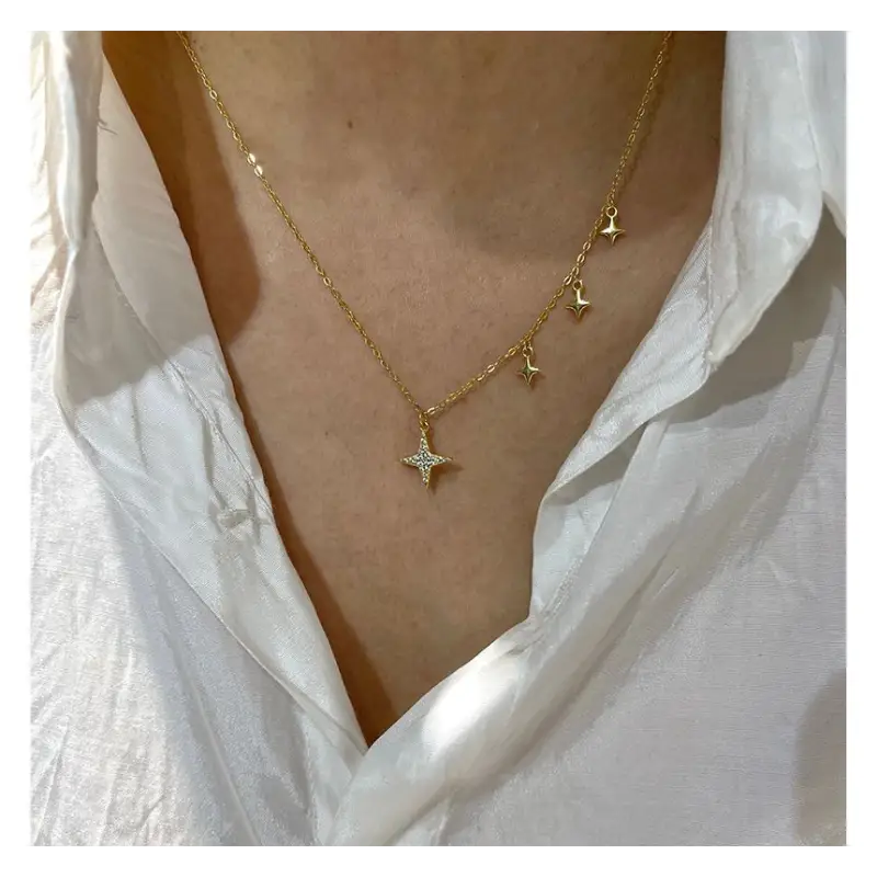 Rhinestone Star Necklace E859 - Neck Fashion Accessories