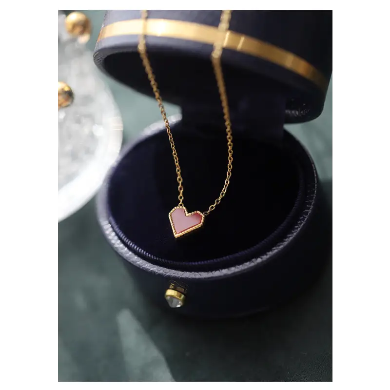 Ruby Heart Necklace LIN52 - Heart (no box)