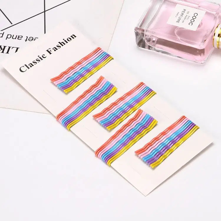 Set: Hair Pins Cg275 - Orange & Yellow / 50 Pcs - Hair