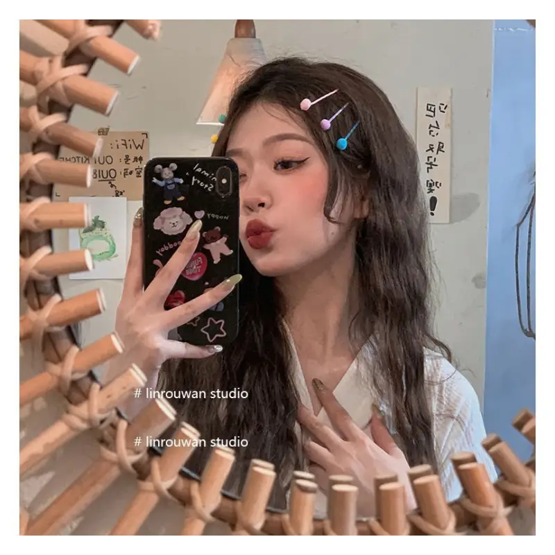 Set Of 10: Pom Pom Hair Pin Wd157 - Hair Pin / Color Random