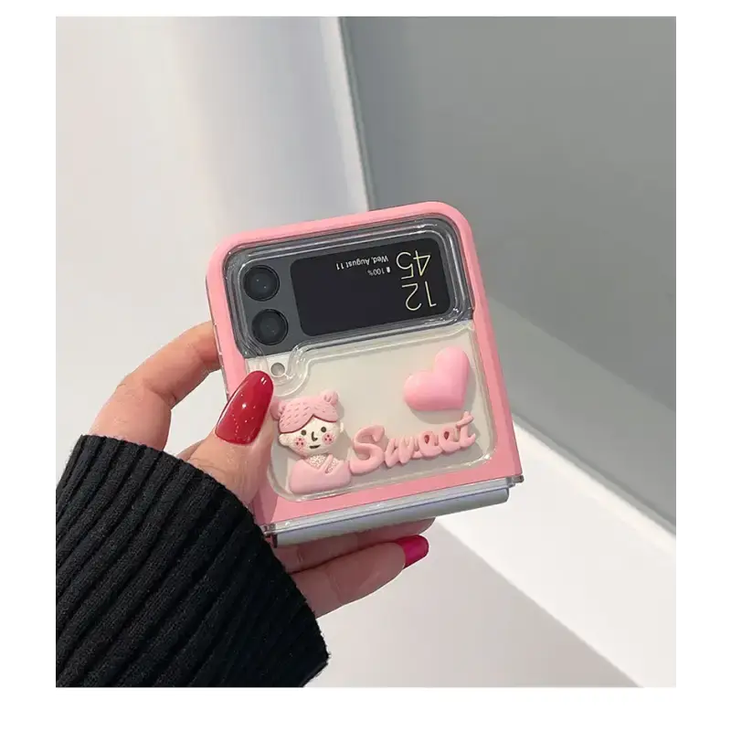 Sweet Pink Girl Phone Case for Samsung Galaxy Z Flip3 W320 -