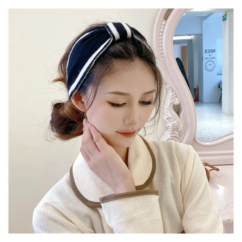 Two Tone Bow Knit Headband Wd109 - Headbands