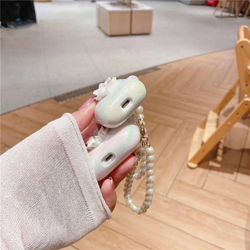 White Small Flower Airpods Earphone Case Skin-4