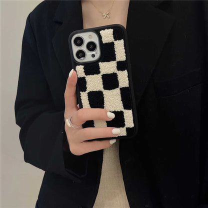 Fuzzy Plaid Teddy iPhone Case W730