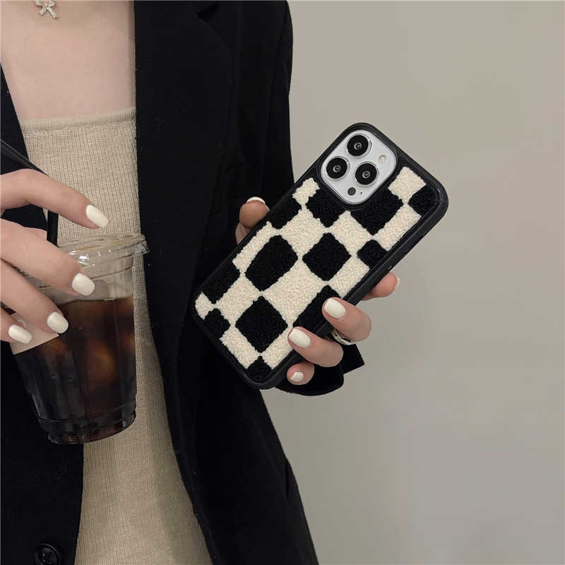 Fuzzy Plaid Teddy iPhone Case W730