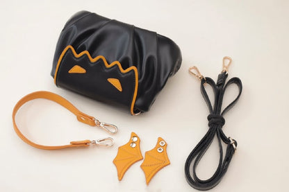 Halloween Orange Pumpkin Bat Wings Tote Bag