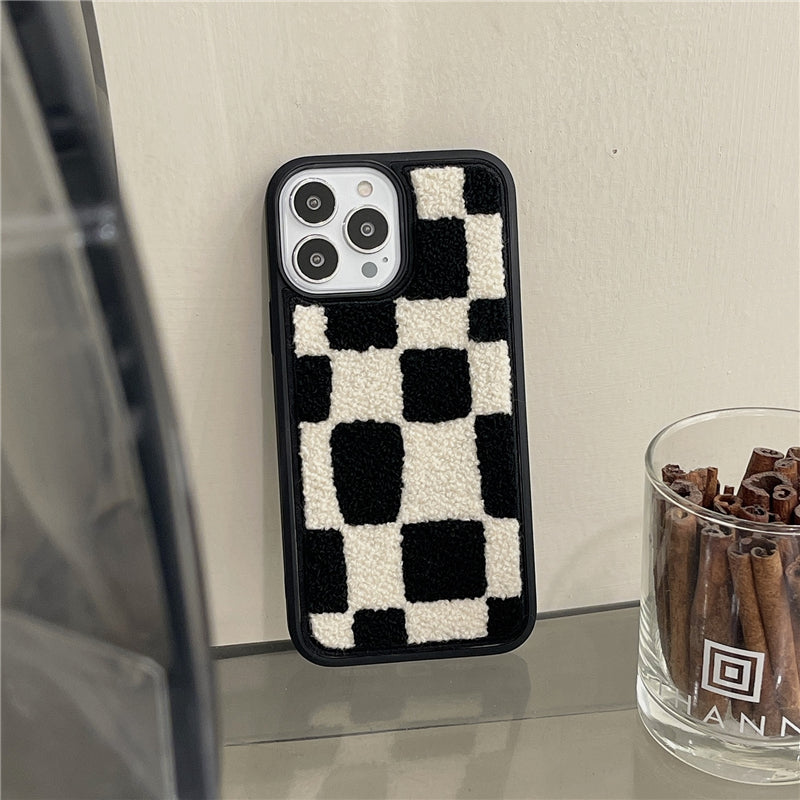 Fuzzy Plaid Teddy iPhone Case W730