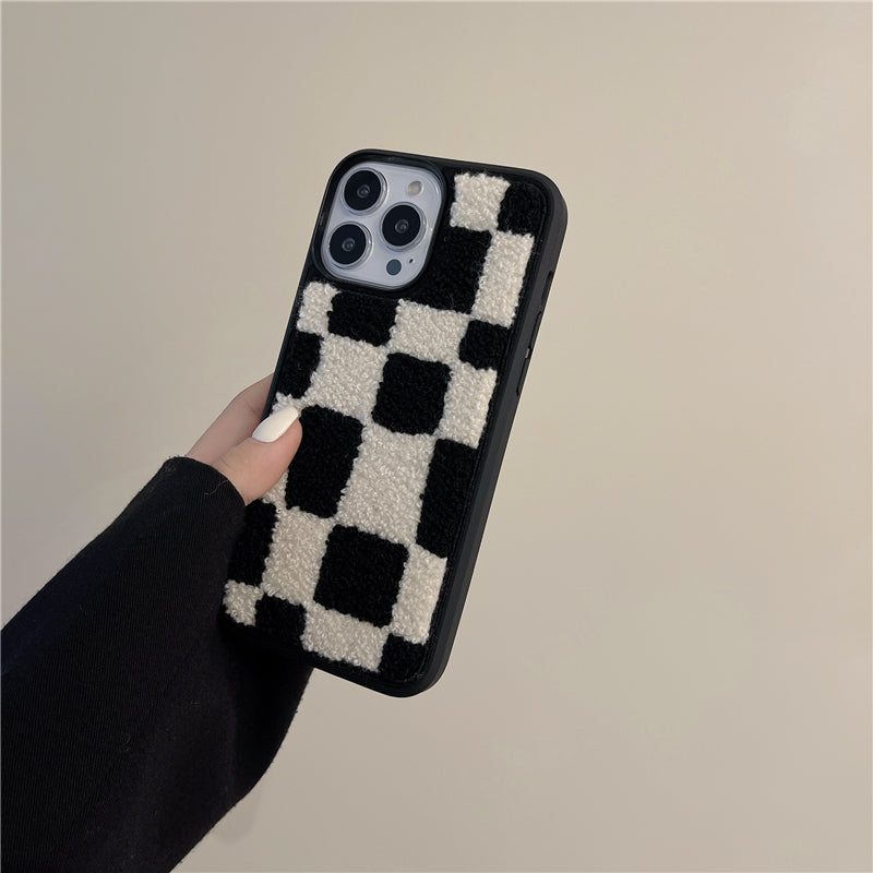 Fuzzy Plaid Teddy iPhone Case W730