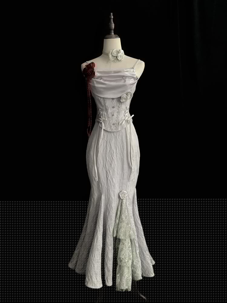 Silver Gray Elegant Lolita Mermaid Skirt mySite