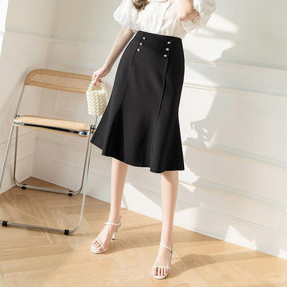 Elegant High Waist Bag Hip Fishtail Skirt