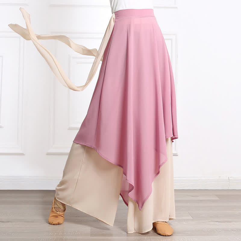 Chic High Waist Lace Up Flowy Wide Leg Casual Pants