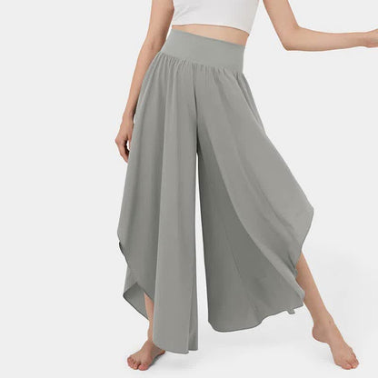 Irregular High Waist Flowy Wide Leg Casual Pants