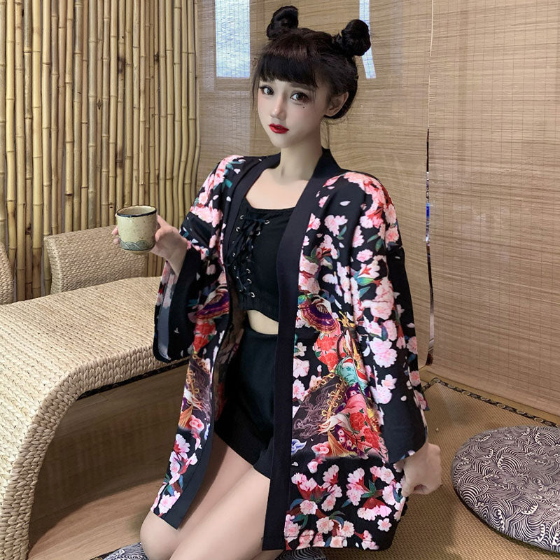 Anime Girl Vintage Kimono Outerwear